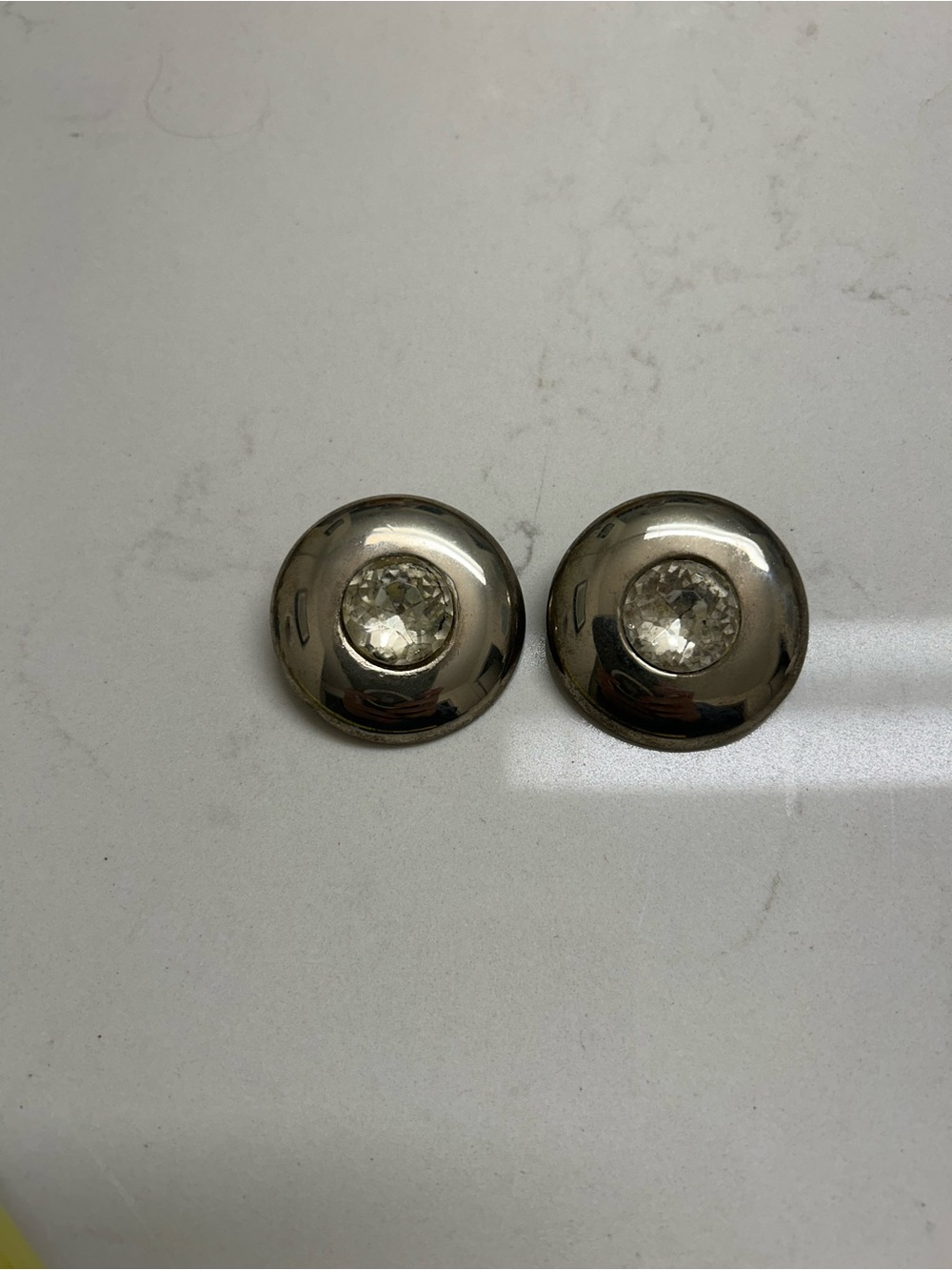 Vintage Decorative Crystal Accent Clip-on Earrings